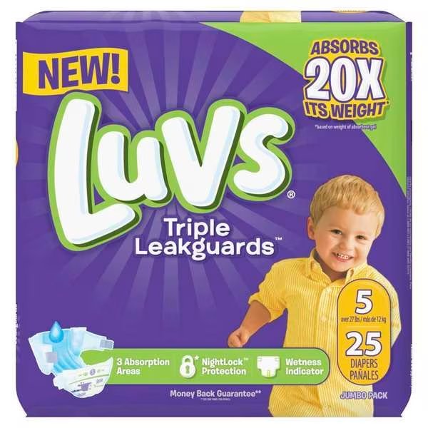Luvs Diaper Jumbo Pack - Size 5, PK100, Luvs, Mfr#: 85926
